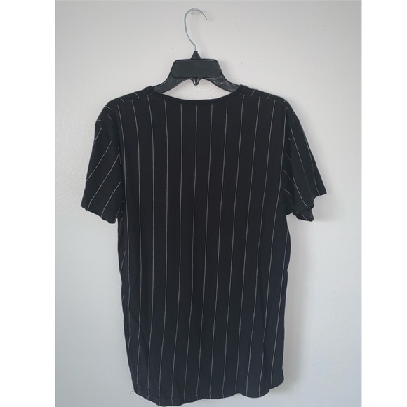 COTTON ON BLACK BASEBALL STRIPE T-SHIRT - Picture 2 of 3